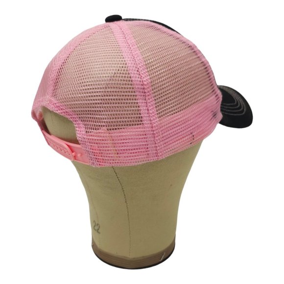 Real Time Oklahoma Mesh Snapback Cap Trucker Baseball Hat Pink Black Embroidered - Picture 12 of 13